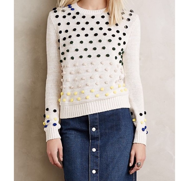 Anthropologie Sweaters - Anthropologie moth Pom Pom sweater